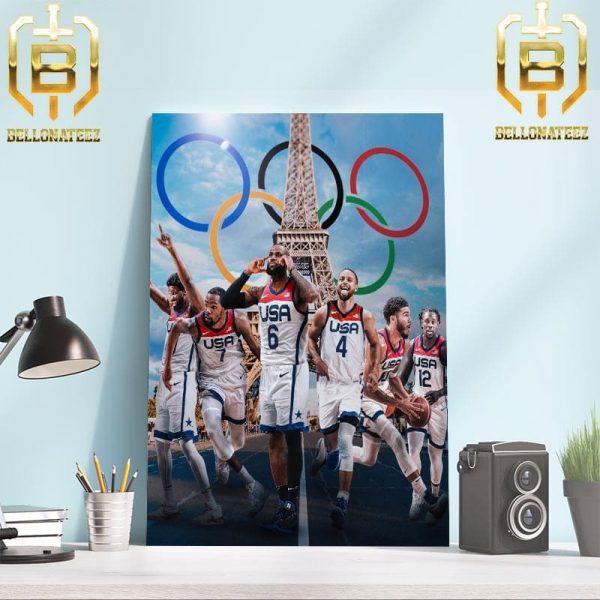 Basketball Team USA Lineup For The Olympics Paris 2024 Home Decor Poster Canvas