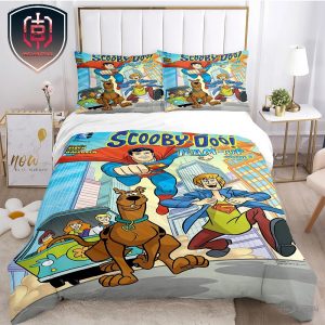 Cartoon Dog Scooby Doo x Superman Kawaii Duvet Cover Comforter Soft Quilt Cover and Pillowcases Bedding Set