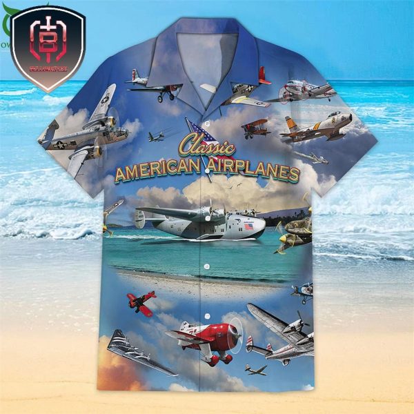 Classic American Hawaiian Airplane Shirt