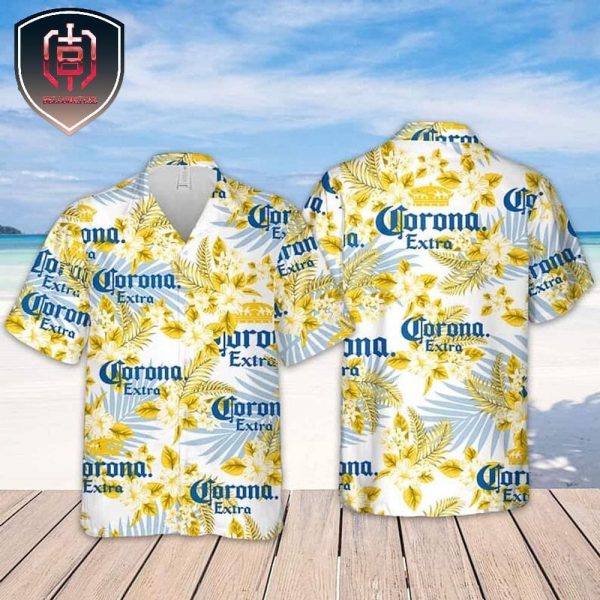 Corona Extra Beer Tropical Flower Pattern For Men And Women Tropical Summer Hawaiian Shirt Gift For Beach Trip