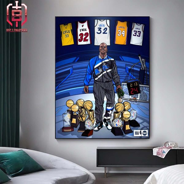 Dominant Player Shaqquile O’neal Will Be The First Player In History To Have His Jersey Retired By The Orlando Magic On Feb 13th 2024 Home Decor Poster Canvas