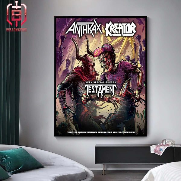 Epic Tour Of Anthrax With Kreator With Very Special Guest Testament Home Decor Poster Canvas