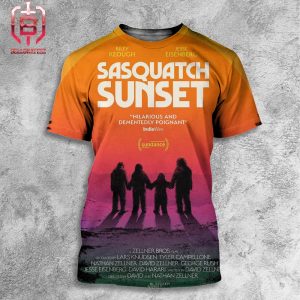 First Poster For Sasquactch Starring Jesse Eisenberg And Riley Keough In Full Makeup As Sasquatches All Over Print Shirt