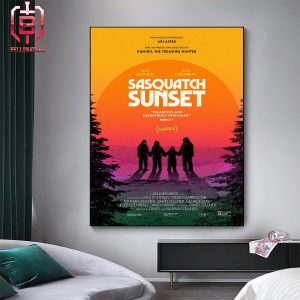 First Poster For Sasquactch Starring Jesse Eisenberg And Riley Keough In Full Makeup As Sasquatches Home Decor Poster Canvas