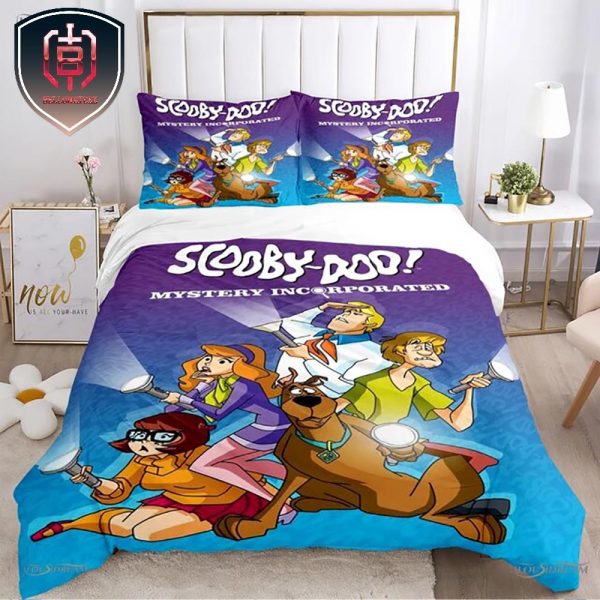 Funny Cartoon Movie Scooby Doo  Mystery Incorporated Quilt Duvet Pillow Bedding Set