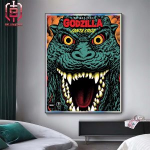 Godzilla Collection X Santa Cruz Skate Holiday 2024 Home Decor Poster Canvas