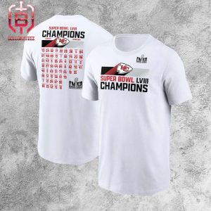 Kansas City Chiefs Nike Super Bowl LVIII Champions Roster Two Sides Unisex T-Shirt