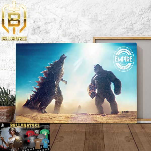 Kong And Godzilla Aligning In Godzilla x Kong The New Empire Exclusive Poster Home Decor Poster Canvas