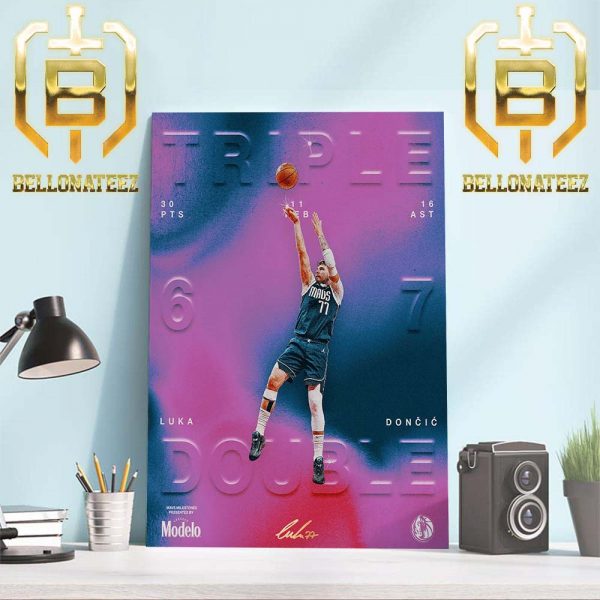 Luka Doncic With 39th 30-Point Triple-Double For The Third-Most In NBA History Home Decor Poster Canvas