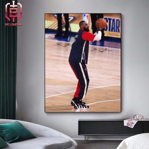 NBA All-Star 2024 King James Warming Up In Denion Sanders Inspired Lebron 21s Home Decor Poster Canvas