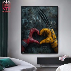 New Official Poster Happy Valentines Day For Deadpool And Wolverine Home Decor Poster Canvas