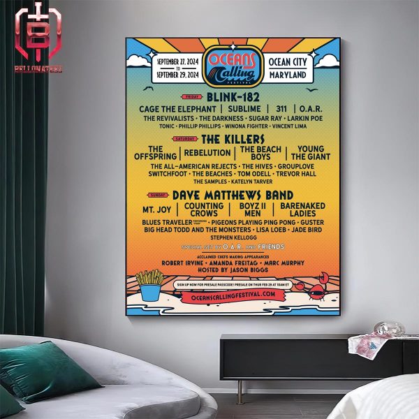 Ocean Calling Festival From Sep 27th To Sep 29th 2024 At Ocean City Maryland Home Decor Poster Canvas