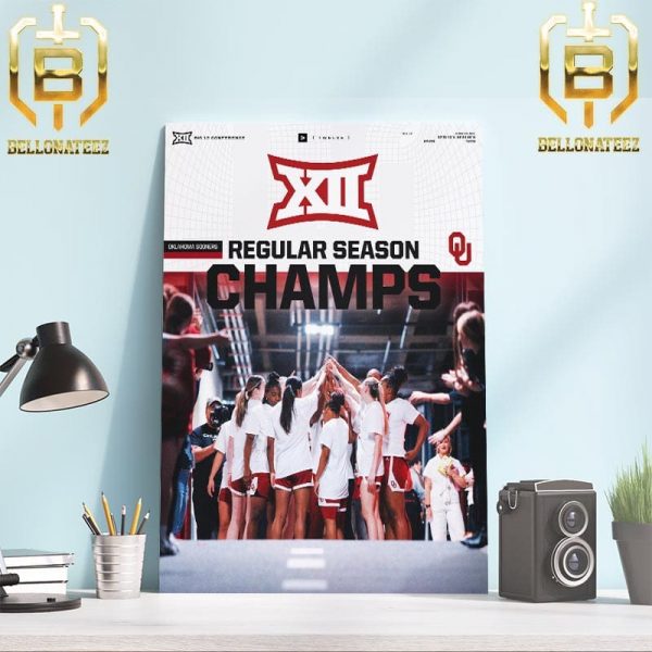 Oklahoma Sooners Back-to-Back Big 12 Conference Womens Basketball Regular Season Champions Home Decor Poster Canvas