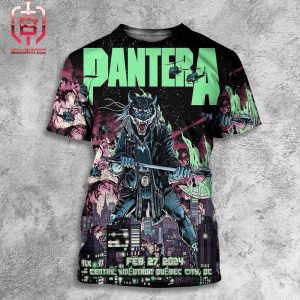 Pantera Limited Edition Concert Poster For Quebec City At Centre Videotron On Feb 27th 2024 All Over Print Shirt