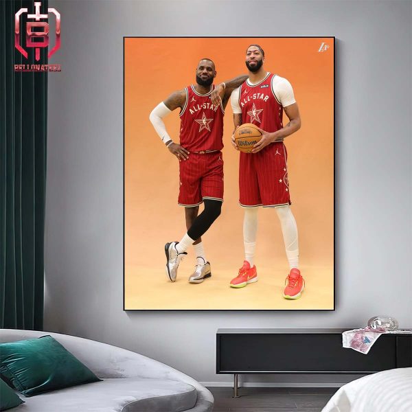 Photoshoot Fresh Dynamic Duo Lebron James-The King And Anthony Davis-AD Of Los Angles Laker In NBA All-Star 2024 Home Decor Poster Canvas