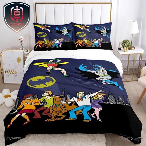 Scooby Doo And Mystery Team Featuring Bat Man And Robin Quality Bed Set For Bedroom Bedding Set