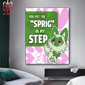 Sprigatito With Some Adorable Sweet Pokemon – Themed Valentine’s Day Home Decor Poster Canvas