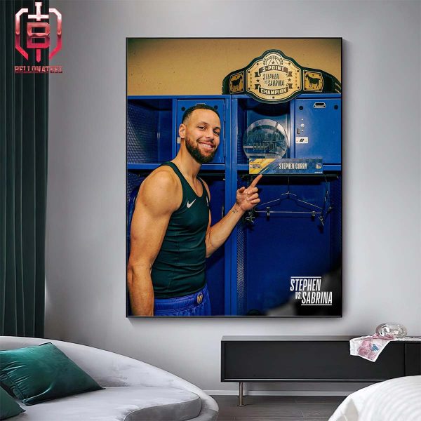 The Champ And His Belt Steph Curry Is The First-Ever Winner Of The NBA Versus WNBA 3-PT Challenge Home Decor Poster Canvas