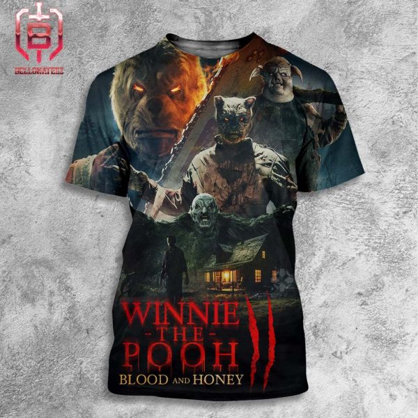 The First Poster For Winnie The Pooh Blood And Honey Has Been Released Will Be In Theaters On March 15 All Over Print Shirt