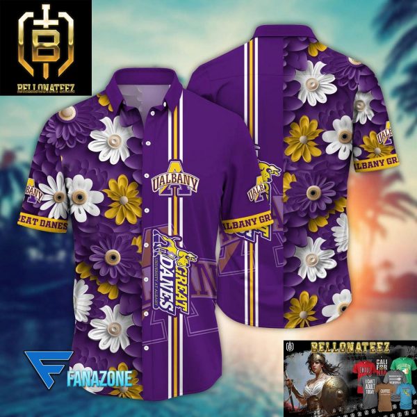 Albany Great Danes NCAA Flower Aloha Hawaiian Shirt For Men And Women