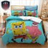Bed Sheet SpongeBob Face Pattern Yellow Duvet Cover And Pillowcase Family Bedroom Bedding Set