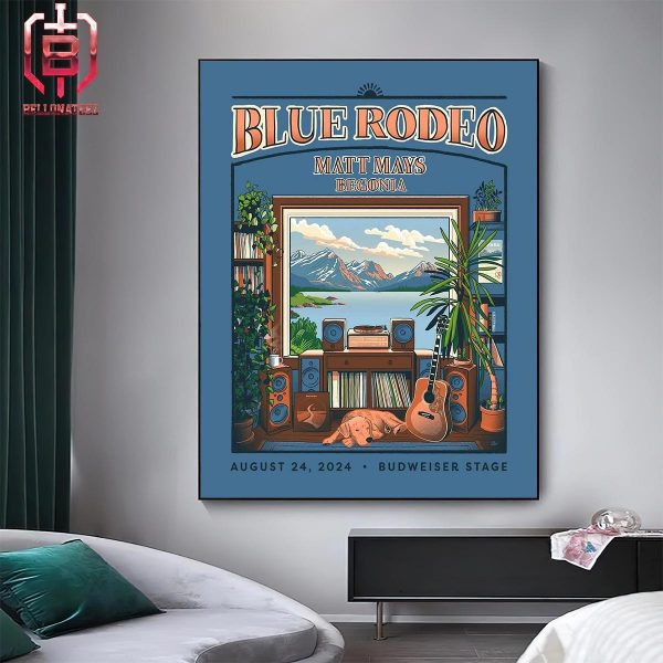 Artwork Poster For Blue Rodeo Official Tour At Budweiser Stage On August 24th 2024 Home Decor Poster Canvas
