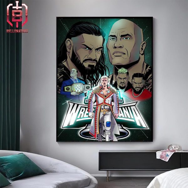 Artwork Poster WWE Cody Rhodes The Rock Roman Reigns Wrestle Manina A Decade Of Legends A Century Of Spectable Home Decor Poster Canvas
