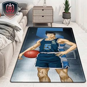 Blue And White Slam Dunk Ikegami Ryoji Number 5 Of Ryonan High School Basketball Team Washable Living Room Kitchen Carpet Rug