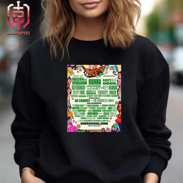 Broccoli City Festival 2024 On July 27th-28th 2024 At Audi Field Hosted By Little Bacon Bear Mouse Jones And Tequila TLK Unisex T-Shirt