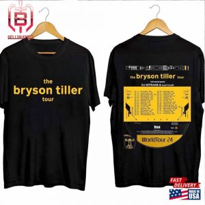 Bryson Tiller Shirt 2024 World Tour With DJ Nitrane And Slum Tiller Two Sides Unisex T-Shirt
