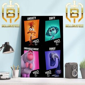 Character Posters Anxiety Envy Embarrassment And Ennui From Inside Out 2 Official Poster Home Decor Poster Canvas