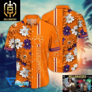 Clemson Tigers NCAA Flower Aloha Hawaiian Shirt For Men And Women