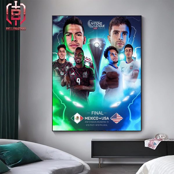 Concacaf Nations League Mexico Verus USA Final Match On Sunday March 24th 2024 Home Decor Poster Canvas