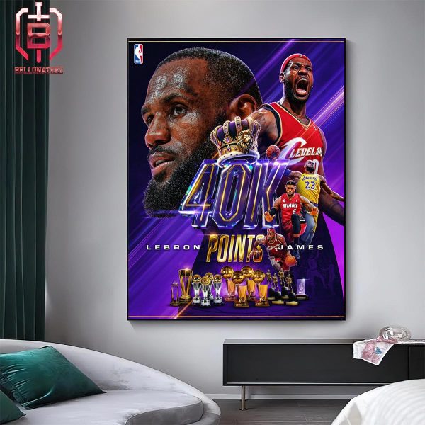 Congrats Lebron James The Scoring King Surpasses 40K Career Points Home Decor Poster Canvas