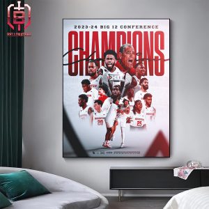 Congratulations Houston Cougars Is Big 12 Men’s Basketball Regular Season 2024 Champions Home Decor Poster Canvas