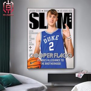 Duke Men’s Basketball Cooper Flagg The 2024 Naismith High Schooil Boys Play Of The Year On Slam Cover Home Decor Poster Canvas