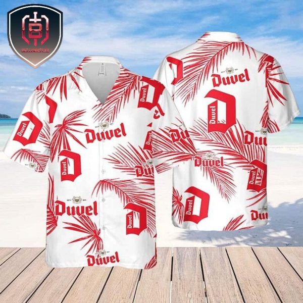 Duvel Beer Palm Leaves Pattern For Men And Women Tropical Summer Hawaiian Shirt Beach Gift For Friend