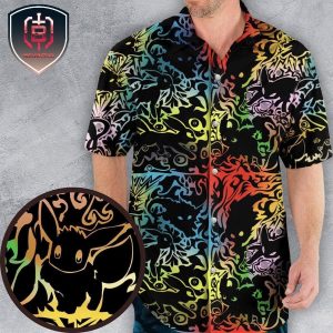 Eevee Pokemon Black New Design 2023 For Men And Women Tropical Summer Hawaiian Shirt