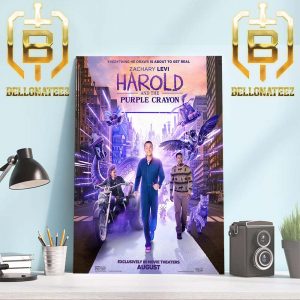 Everything He Draws Is About To Get Real Zachary Levi In Harold And The Purple Crayon Official Poster Home Decor Poster Canvas