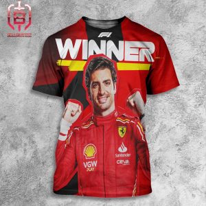 Ferrari Team Carlos Sainz Wins In A Australia GP Formula 1 All Over Print Shirt