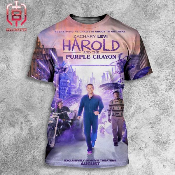 First Poster For Harold And The Purple Crayon Starring Zachary Levi Releasing In Theaters This August All Over Print Shirt
