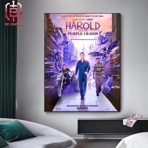 First Poster For Harold And The Purple Crayon Starring Zachary Levi Releasing In Theaters This August Home Decor Poster Canvas
