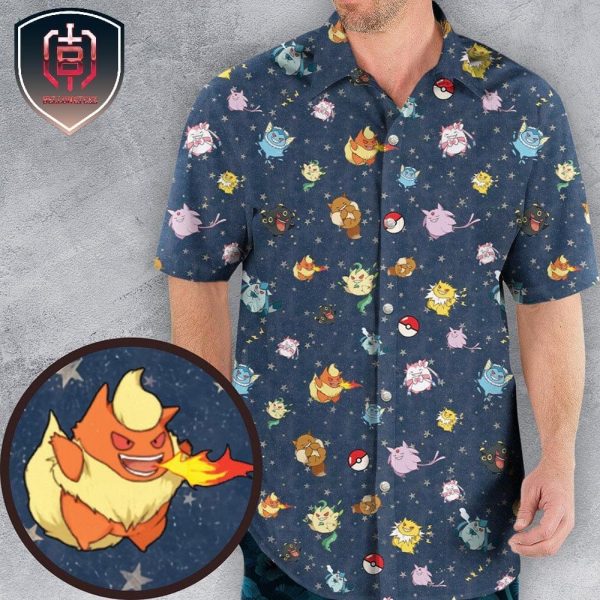 Gengar as Eevee The Eeveelutions Pokemon New 2023 For Men And Women Tropical Summer Hawaiian Shirt