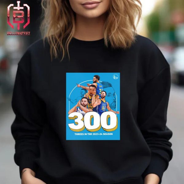 Golden State Warriors Stephen Curry Has Reached 300 Threes In A Season For The Fifth Time In His Career NBA Unisex T-Shirt