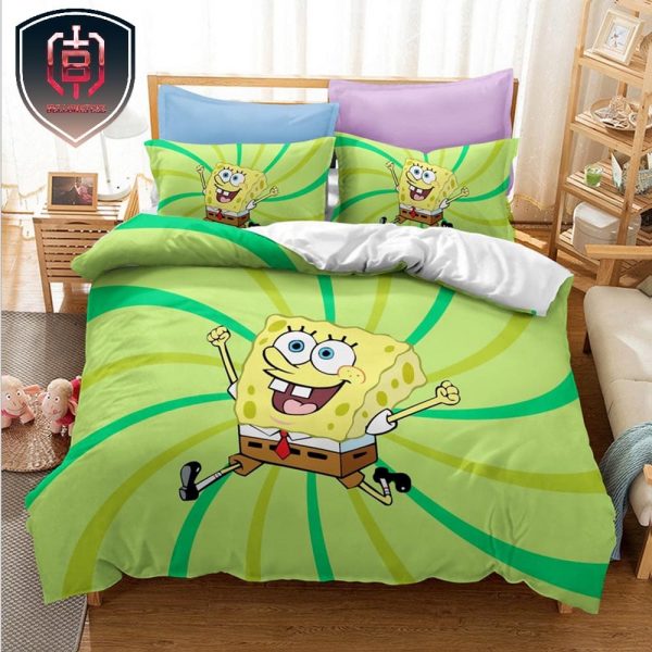 Green Duvet Cover And Pillow Case Bet Set For Better Bedroom SpongeBob Bedding Set
