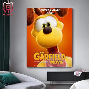 Harvey Guillen As Odie In The Garfield Movie Memorial Day Weekend Releasing In Theaters On May 24 Home Decor Poster Canvas