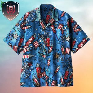 Independence Day Fireworks Universal For Men And Women Tropical Summer Hawaiian Shirt