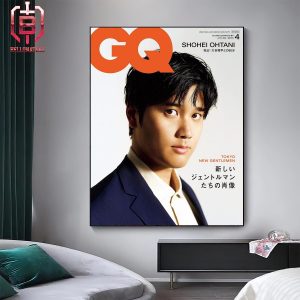 International Superstar Los Angeles Dodger Shohei Ohtani On The GQ Fashion Magazine Tokyo New Gentlemen Home Decor Poster Canvas