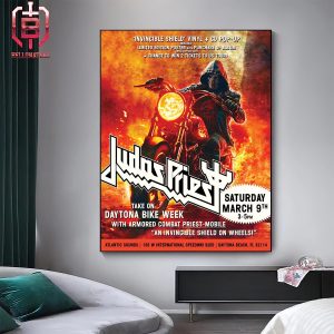 Judas Priest Take On Daytona Bike Week Sat On March 9th 3-5 PM Home Decor Poster Canvas