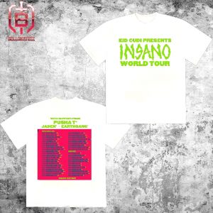 Kid Cudi Presents Insano World Tour North America 2024 With Pusha T Jaden Earthgang Two Sides Unisex T-Shirt